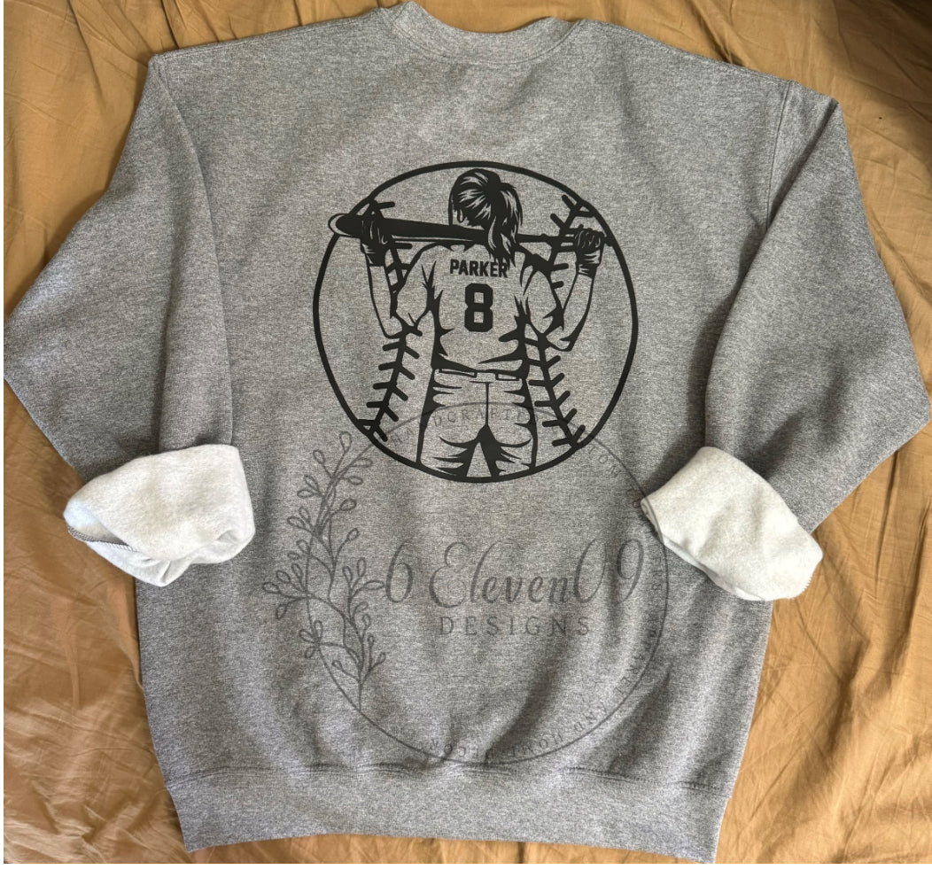 Personalized Softball Mom Crewneck