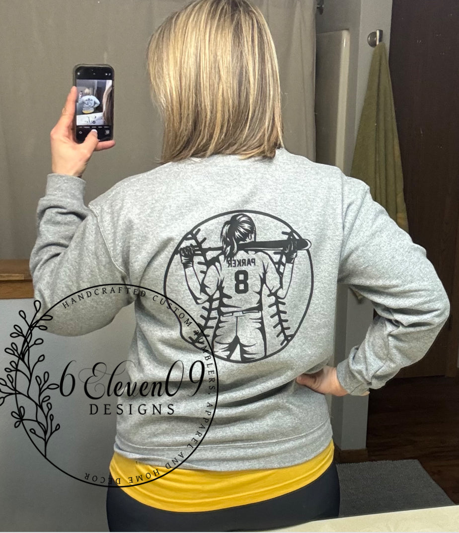 Personalized Softball Mom Crewneck