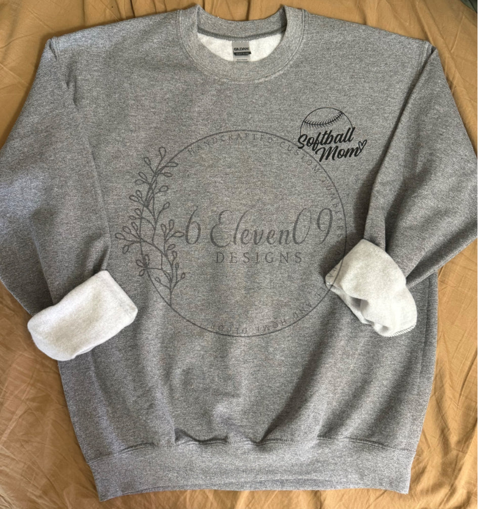 Personalized Softball Mom Crewneck