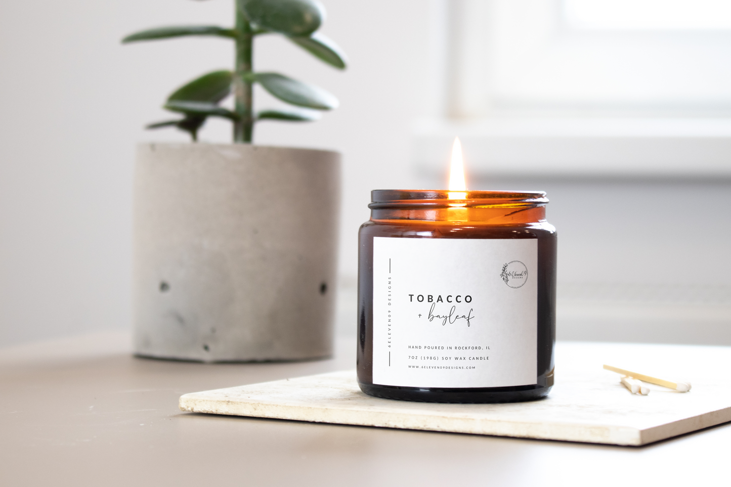 Tobacco + Bay Leaf Scented Candle