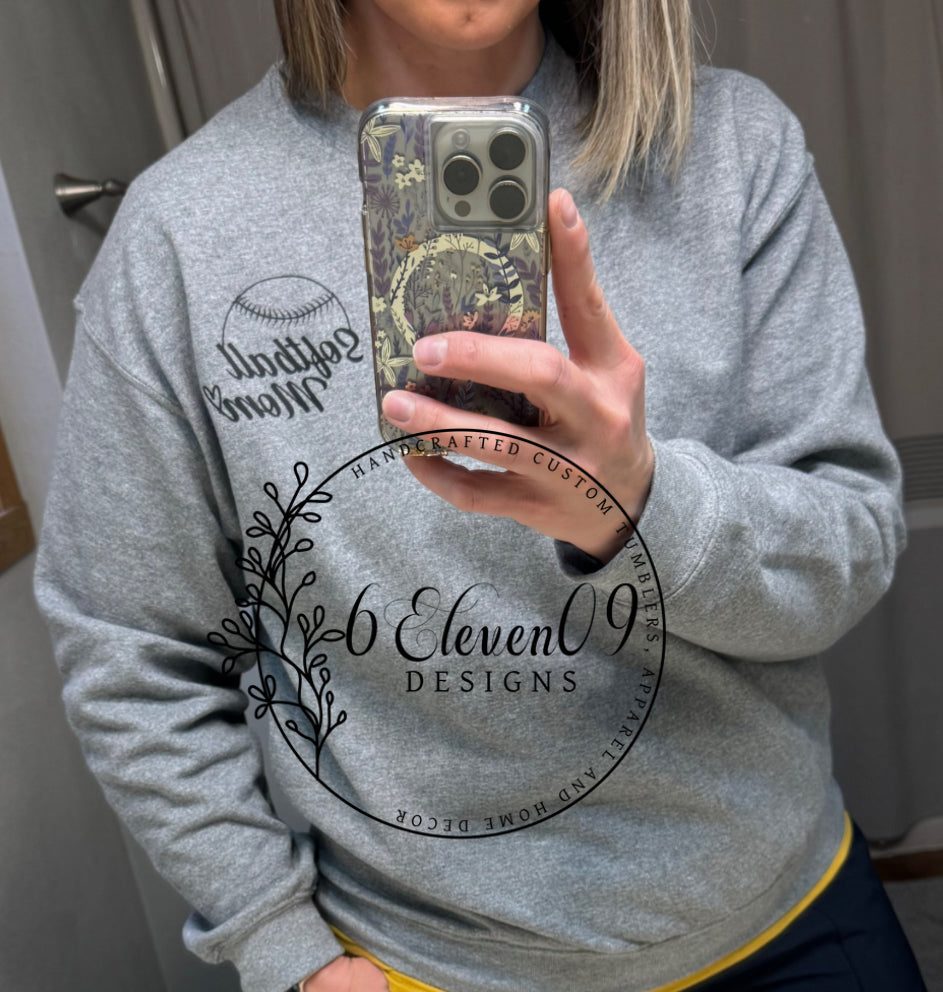 Personalized Softball Mom Crewneck